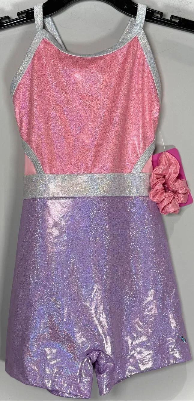 Justice leotard with hair scrunchie size 6-7